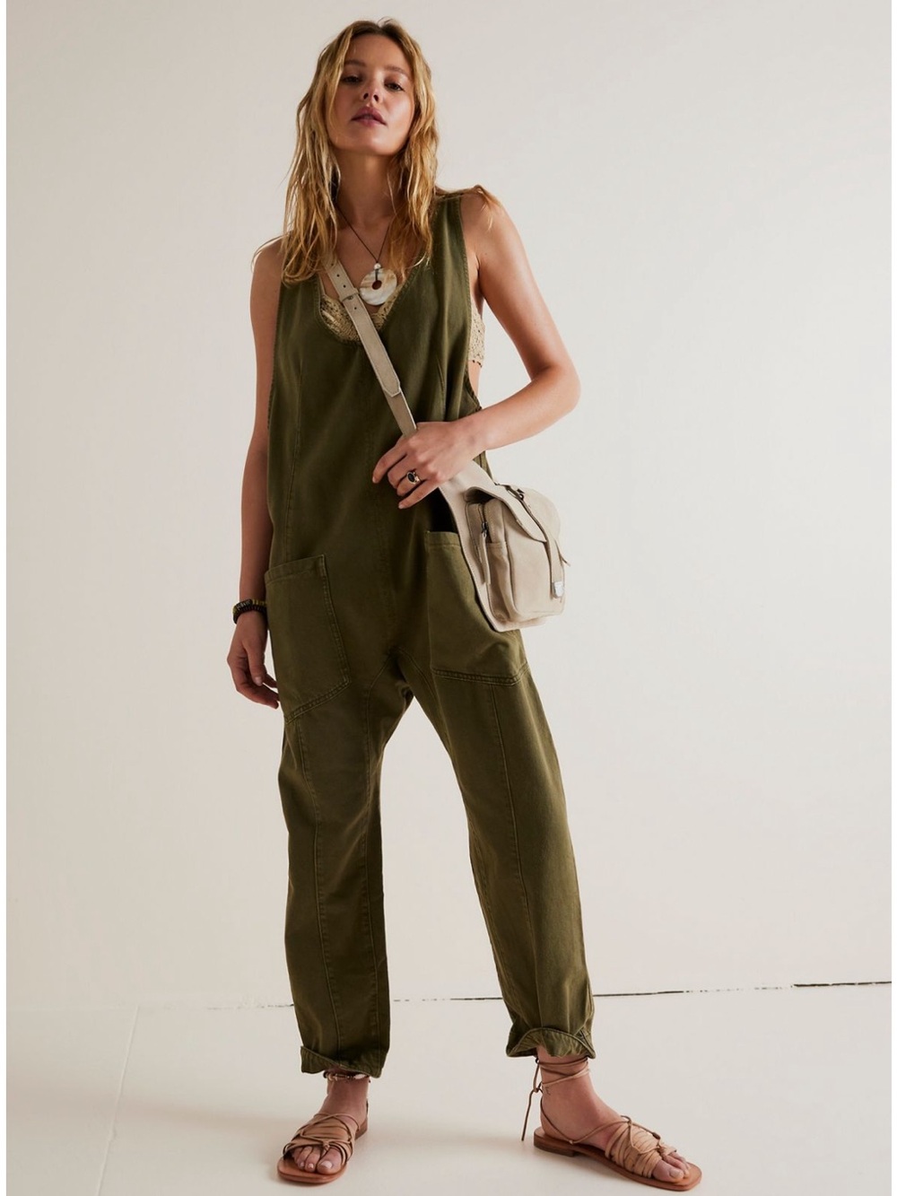 Free People High Roller Jumpsuit in green